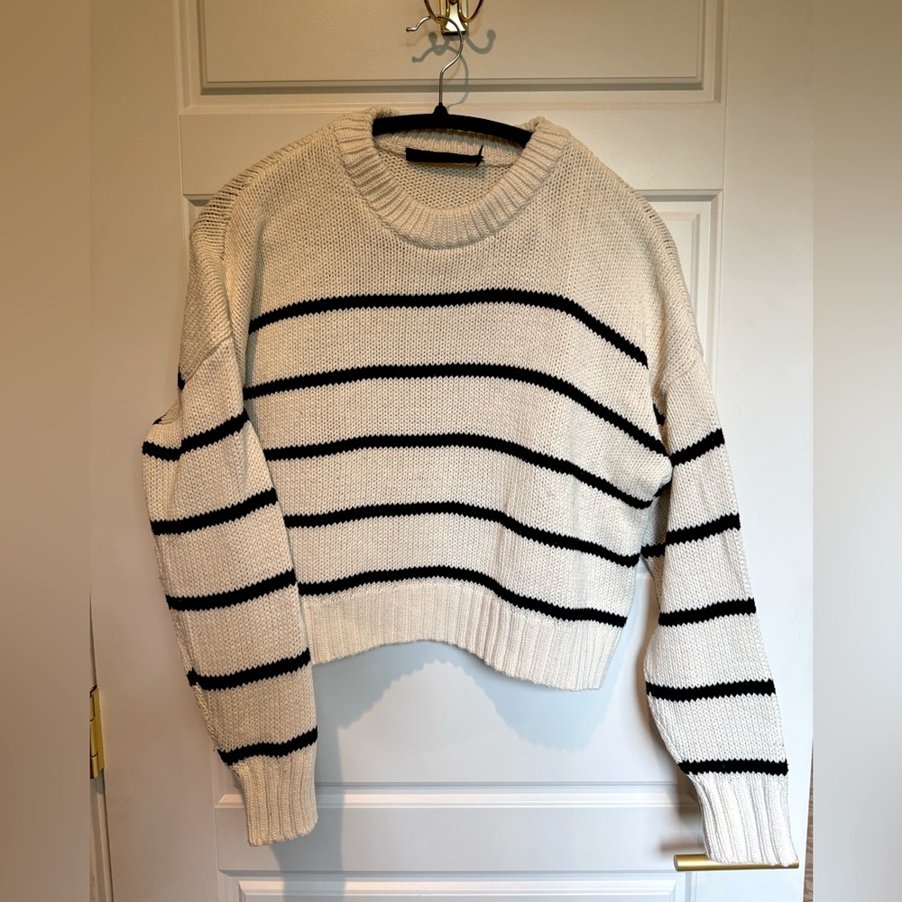 Jenni Kayne Chloe Striped Cotton Crewneck Sweater